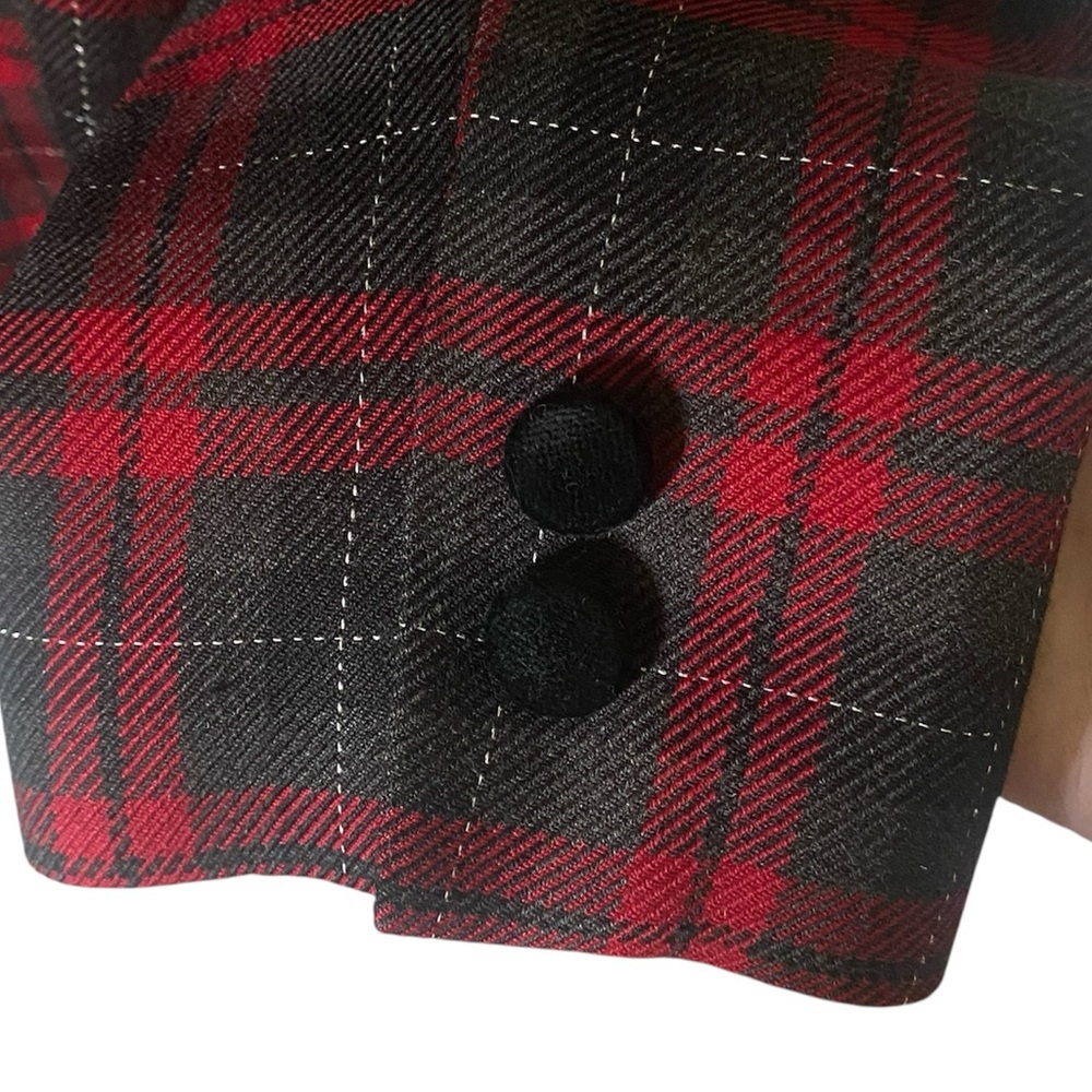 Kasper vintage tartan women’s jacket size 8 velvet collar dark academia preppy - Picture 9 of 9